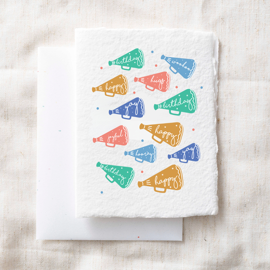 Final Stock: Happy Birthday Megaphones| Fun Greeting Card